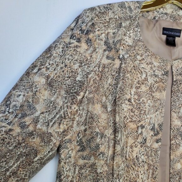 Snakeprint Blazer Linen Blend Pockets!  Size XL - Picture 6 of 14
